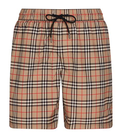 fake burberry swim trunks|Burberry check drawcord swim shorts.